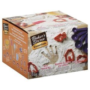 New Sealed Bakers Secret Essentials Kids Baking Kit 18 piece Cookie Cutters